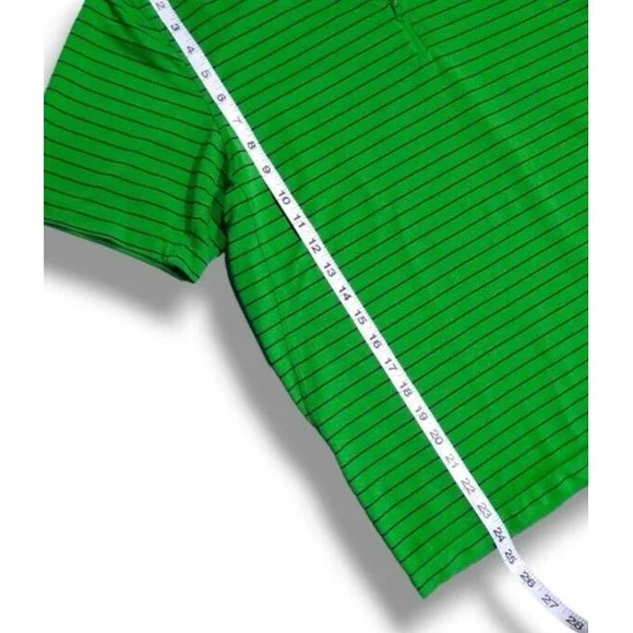 The North Face Mens Medium Green Striped Quarter Zip Short Sleeve Polo Shirt EUC - Picture 8 of 16